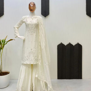 ชาราราร่าชั้นนำนักออกแบบแฟชั่นใหม่ชุดแต่งกายสำหรับผู้หญิงชุดผ้าไหมชินอนปักลายเรียงตามลำดับชุดทำงานงานแต่งงาน - Product Image 1