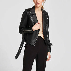 Veste en cuir PU noir personnalisée pour femmes, vêtements d'extérieur pour l'automne et l'hiver, pour les activités de plein air - Product Image 3