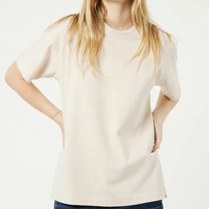 Camiseta Casual para Mujer, 220g, Poliéster/Algodón Grueso, con Logotipo, Manga Corta, Corte Holgado, Diseño Personalizado, Estampada, Tallas Grandes, Lisa - Product Image 3