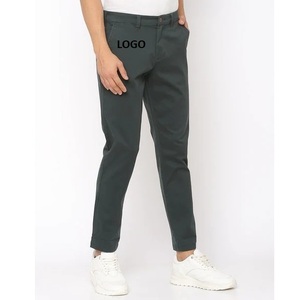คุณภาพสูงบุรุษ Chino กางเกง 2024 ใหม่สบายๆคุณภาพผู้ชายสมาร์ทสบายๆ Chino กางเกงผ้าฝ้ายกางเกงหลวม Fit ราคาถูก - Product Image 4