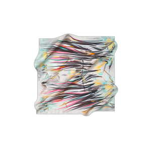 Luxury Hand-Drawn Abstract Pattern Silk Twill Scarf - Product Image 1