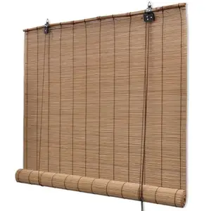 Cortinas de bambu personalizadas para janelas, tons de bambu polido fornecem tons naturais, manchados ou pintados com efeito de listra