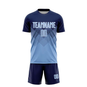 Ensemble d'uniformes de football personnalisés Tissu polyester Kit de football de haute qualité Vêtements de sport personnalisés avec impression du nom de l'équipe et du logo - Product Image 1