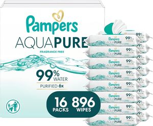 Pañales desechables Pampers Pure Protection talla 6, suministro para 2 meses (2 x 108 unidades) con toallitas húmedas Aqua Pure Sensitive para bebés - Product Image 4