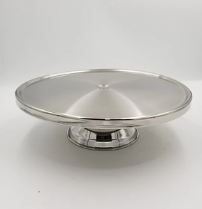 Diseño atractivo Soporte para pasteles de acero inoxidable Brillante Pulido Hecho a mano Forma redonda Suministros de aspecto lujoso Soporte para pasteles - Product Image 6