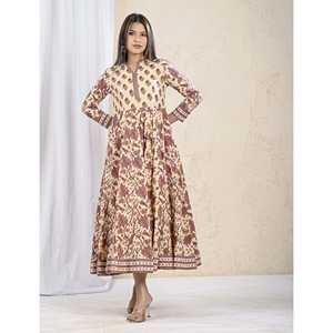 Vestido Largo de Algodón Estampado Color Malva, Estilo Casual Elegante y Hippie, Transpirable, Ideal para el Trabajo de Oficina, Fiestas de Cumpleaños - Product Image 6