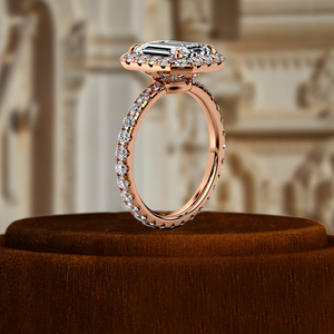 แหวนหมั้นเพชรเพาะเลี้ยง 1 กะรัต, แหวนทองคำแท้ 14k ประดับเพชรเต็มวง, แหวนแต่งงานแบบวงแหวนเพชรเต็มวงพร้อมวงแหวนซ่อน - Product Image 6