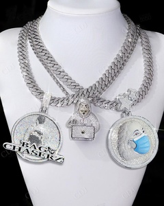 Glacé fait à la main or Moissanite personnalisé lettre pendentif 925 argent Sterling unisexe audacieux cadeau personnalisé prix usine diamant - Product Image 3