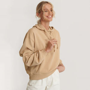 Sudadera Corta con Hombros Caídos Extra Grande Personalizada para Mujer, Sudadera Corta de Algodón 100%, Estilo Urbano, Holgada, Sudadera con Capucha para Mujer - Product Image 1