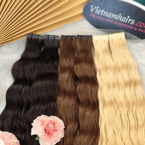 Extensiones de cabello Remy indio Virgen de la mejor calidad, cinta para cutícula completa, varios colores con encaje HD, paquete humano crudo económico, Exportación - Product Image 1