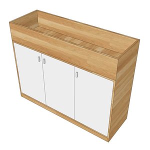 Rubber Wood Office <b>Desk</b> Cabinet for Living Room Organization THS68044 - Product Image 3