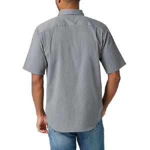 Directo de Bangladesh Camisa de algodón de calidad para hombre Gris sólido Manga corta Slim Fit con bolsillo para la temporada de primavera - Product Image 2