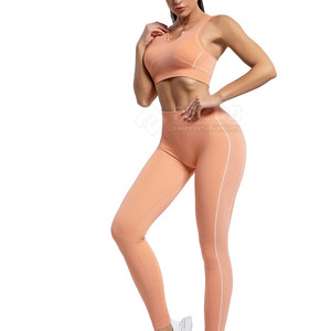 2025 nouveau imprimé femmes Gym Leggings soutien-gorge ensemble taille haute entraînement Yoga ensemble pour les femmes disponibilité Premium imprimé deux pièces - Product Image 2