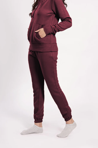 Ensemble pantalon et sweat à capuche personnalisable avec fermeture éclair complète Ensemble survêtement de jogging ample de couleur unie Ensemble 2 pièces - Product Image 2