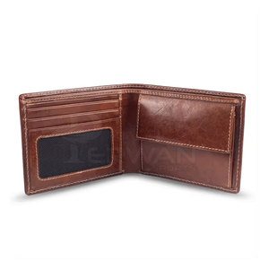 Cartera de piel auténtica personalizada para hombre, a la moda OEM Cartera de piel, carteras para hombre a precio al por mayor - Product Image 3