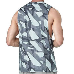 Camiseta sin mangas de algodón gris para hombre, camiseta interior ajustada, chaleco de gimnasio para entrenamiento, capa Base atlética cómoda - Product Image 3
