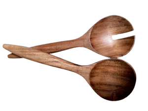 Servidores de ensalada de madera de Acacia de alta calidad, utensilios de madera para servir, tenedor, cuchara, herramienta de comedor de cocina, regalo perfecto para la inauguración de la casa - Product Image 4
