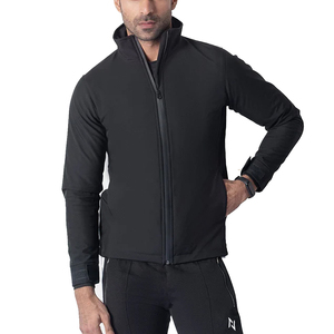 Gran oferta, chaqueta Softshell negra Premium para hombre, impermeable, transpirable con cuello levantado, cierre completo de cremallera, procesamiento recubierto - Product Image 4