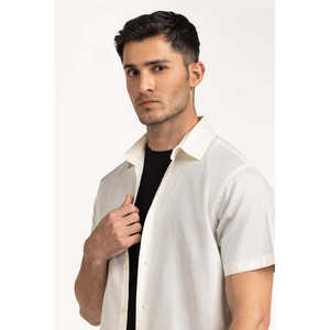 Camisas Casuales para Hombre, Clásicas a Rayas, Tela Popelina, Talla XL/3XL, Cuello Mao, Antiarrugas, Transpirables, Teñidas - Product Image 1