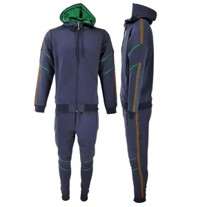 Wholesale Custom Unisex Trendy Fit Tracksuit Rhinestone Contrast <b>Strips</b> Logo Printing Plus Size Feature for Sports Outdoor Use - Product Image 1