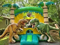 Château gonflable dinosaure de grande taille, directement de l'usine, avec aire de saut aventure jungle pour les journées ludiques scolaires