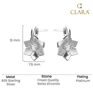 Pendientes de Plata Estilo Vintage Gioia con Flor, Aro de Oro de 14k, Zirconia, Perla, Oro Rosa, Certificados IGI para Boda y Compromiso - Product Image 5