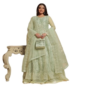 SHANZAY Colección de Organza de lujo Motivos de bordado pesado Vestido de novia paquistaní Lehnga Choli Salwar Kamez Ropa de fiesta Venta completa - Product Image 1