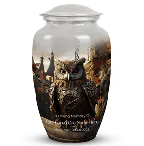 Urna para Cenizas Humanas de 10 Pulgadas con Forma de Búho Blindado, Urna Conmemorativa Única para Adultos - Product Image 1