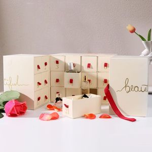 Calendrier de l'avent de Noël boîte-cadeau conception de roses vides avec revêtement UV mat stratification brillante vernissage manipulation d'impression personnalisée - Product Image 6