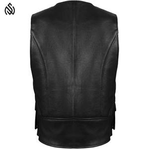 Chaleco de cuero para hombre más vendido en nuevo estilo de alta calidad de moda transpirable cuero genuino hecho chaleco para hombre para uso al aire libre - Product Image 4