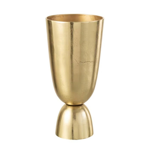 Contemporary Aluminium <b>Vase</b> with Gold Finished for Sleek Floral Arrangements and Home Interior Accents - Product Image 1