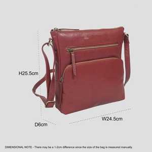 กระเป๋าสะพายข้างสไตล์โบฮีเมียนวินเทจผักสีแทน (VT) ผิวมันเงาสไตล์อิตาเลียนแท้สำหรับหนังบัฟไฮด์อินเดีย - Product Image 3