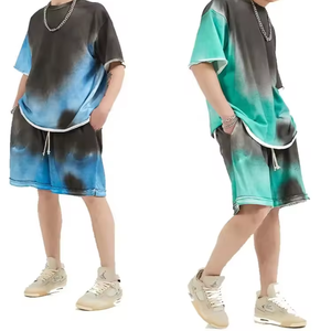 เสื้อผ้าระบายอากาศแขนสั้นมัดย้อมสำหรับผู้ชายไซส์พิเศษ - Product Image 1