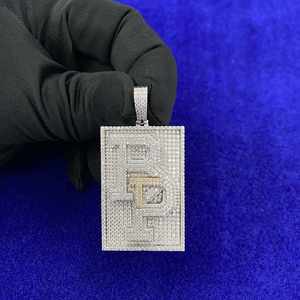 VVS Moissanite Glacé Diamant Taille Ronde Or Blanc Hip Hop Bijoux Pendentif Pour Hommes En Argent Sterling 925 - Product Image 4