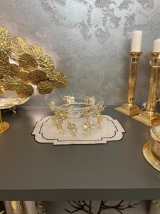 แท่นวางช็อคโกแลตออกแบบลายดอกไม้พร้อมแท่นวางช็อคโกแลตขัดเงาสีทองสำหรับเสิร์ฟช็อคโกแลตและของหวานที่เสิร์ฟบนโต๊ะ - Product Image 6