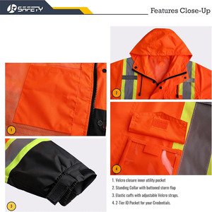 Chaquetas de seguridad de alta visibilidad con logotipo personalizado, ropa de trabajo de invierno antiestática, chaquetas de seguridad reflectantes fabricadas por Dress Sports - Product Image 5