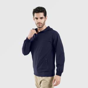 Veste Matrix en cuir d'agneau véritable bleu marine, col montant, fermeture éclair, style motard décontracté, coupe classique pour l'automne XS-XL - Product Image 3