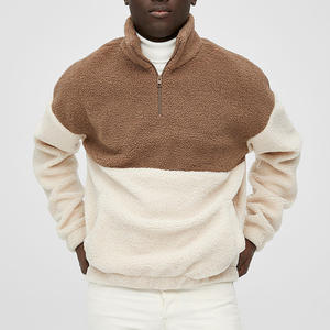 2025 personalizado cálido Sherpa polar pulóver cuarto cremallera esponjoso tacto suave sudadera grueso pesado pulóver Sherpa Sudadera con capucha con bolsillos - Product Image 1