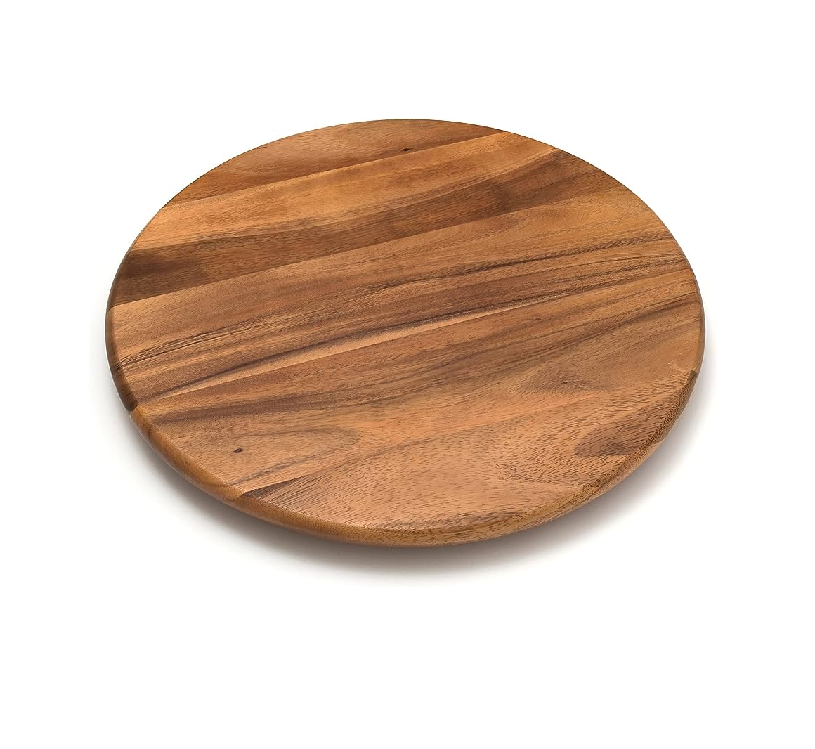 Servir en bois d'acacia paresseux Susan design étonnant Platine de rangement pour dessus de table Base en bois Lazy Susan Organiser pièce prix bon marché