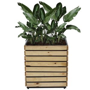 Pot de fleur de boîte de jardinière en bois de vente chaude avec cadre en acier enduit de poudre pour hôtel, jardin, décoration pour la maison, balcon - Product Image 1