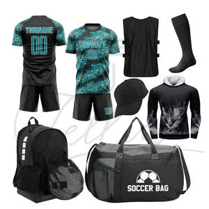 Uniformes de Fútbol Personalizados de Alta Calidad, Conjunto de Uniforme de Fútbol de Poliéster/Algodón, Ligero, de Secado Rápido, Transpirable, para Verano - Product Image 2