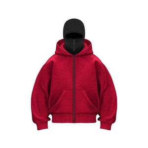 Sudadera con Capucha Estilo Ninja, Ligera, Extragrande, con Cierre, Diseño de Logotipo Personalizado, Transpirable, de Algodón y Felpa, para Invierno - Product Image 2