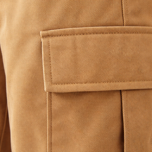 Pantalon cargo sur mesure pour femme, taille haute, coupe ample à jambe large avec poches à rabat, fabricant de marque privée - Product Image 6