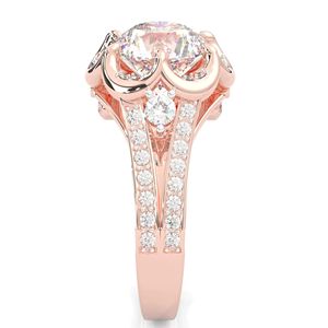 ต่างหูแบบก้านแยกสำหรับผู้หญิงลายศิลปะเพชรโมอิสทรงกลมน่ารัก - Product Image 4