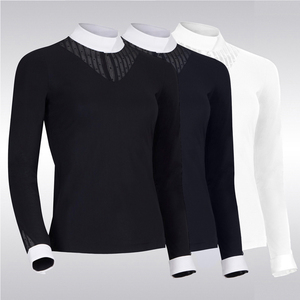 Camisa de equitación de alta calidad, camisas de manga larga para mujer con encaje, camisetas de espectáculo de equitación al aire libre, tela de equitación OEM E Spandex L - Product Image 6