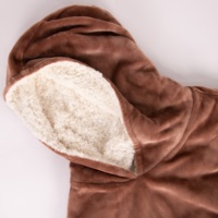 Manta con Capucha Cálida y Usable, Forro de Sherpa, Ropa de Estar Acogedora para Adultos y Niños, Suministro Directo de Fábrica de Ropa de Camboya