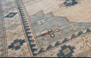 9x12 bleu Oushak noué à la main style turc tapis bleu et beige coloré Oushak tapis modernes personnaliser disponible - Product Image 5