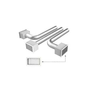 Kit de finition rapide industriel en aluminium pour plénum à 3 zones avec 150/160 raccords, registres et grilles pour système CVC - Product Image 2