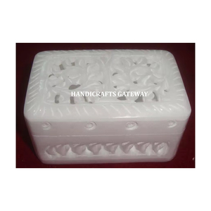Most Beautiful Bulk Quantity <b>White</b> Marble Handmade Carving Rectangular Shape Jewelry Storage and Wedding Party Purpose <b>Boxs</b> - Product Image 1