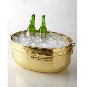 Elegante cubo de hielo de Metal grande niquelado de latón con soporte martillado enfriador de vino fiestas tamaños personalizados Barware decoración de almacenamiento - Product Image 3